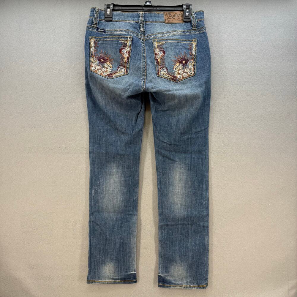 Adiktd Jeans Women's 8/W30x31 Low Rise Straight Floral Embroidered Western Boho - Picture 2 of 15